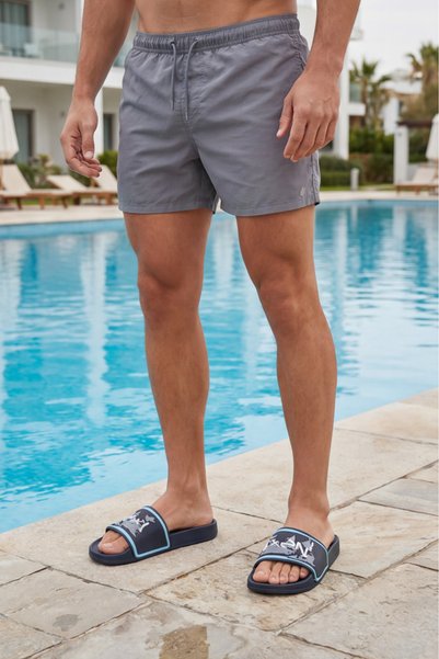Liarca Next Generations Explorer Anatomical Sole Navy Blue Embossed and Non-Slip Bottom Surface Men's Pool Shoes
