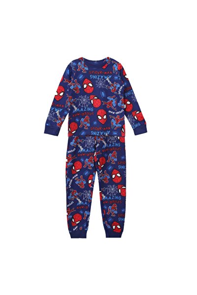 Zumzeria Set de pijamale de iarnă din bumbac albastru cu imprimeu Spiderman p...