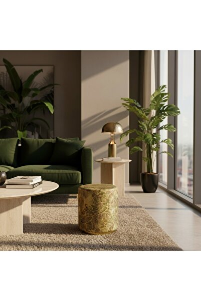 Framgan Velmora Luxe Puf Gold İşlemeli Premium Designer Seri