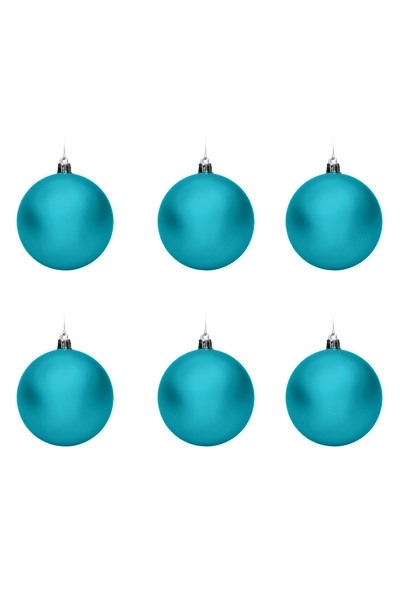 OEM Set of Matte Turquoise Christmas Ornaments Ø8cm - 6pcs