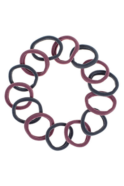OEM Elastice de păr Frotté în Antracit și Maro pentru Femei - 14 bucăți