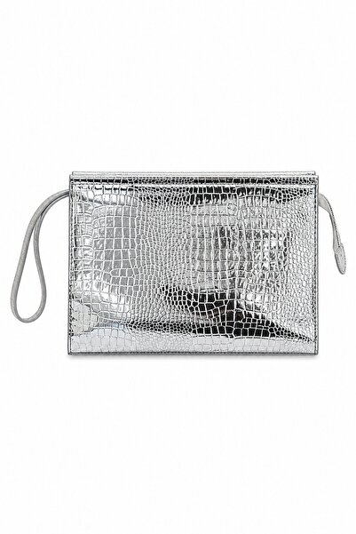 cosybag. حقيبة يد نسائية – تصميم أنيق، حقيبة كلاتش فضية اللون بنمط جلد التمسا...