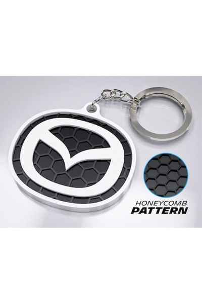 OEM Premium Car Keychain, Mazda – 3D Design with Honeycomb Texture
