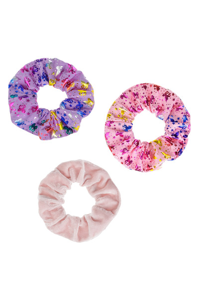 Zumzeria Elastice de păr textile, roz somon, lila, cu folie unicorn, pentru c...