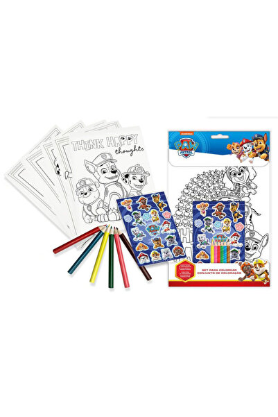 Paw Patrol Toys Patrula Cățelușilor set de colorat + autocolante