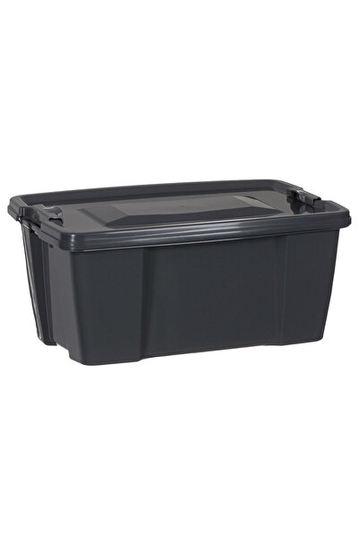 Zumzeria Gray Plastic Storage Box with Lid 20L