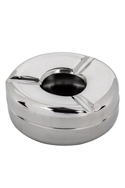 Zumzeria Round Silver Stainless Steel Ashtray Ø11.5x4.5cm