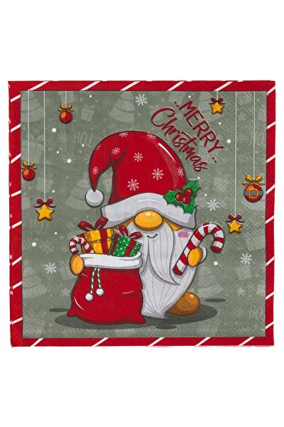 Zumzeria Christmas Gnome Gift 2-Ply Table Napkins 33x33cm - 20pcs