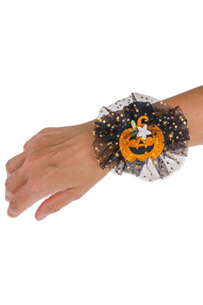 Zumzeria Brățară de Halloween cu dovleci cu sclipici și tul negru