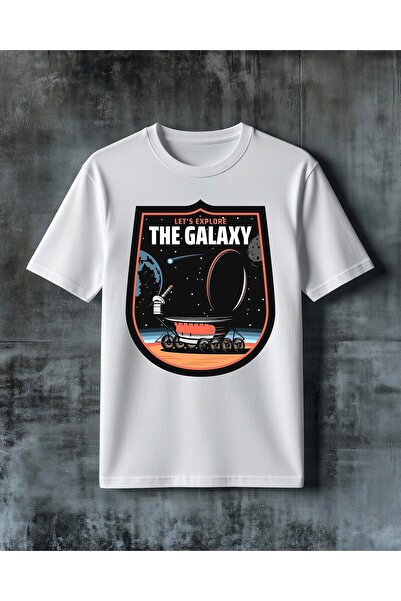 COMVİCHO Explore Galaxy Space Design Printed Oversize T-Shirt