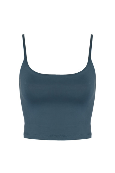 Zumzeria Petrol Crop Top with Straps for Women - One Size