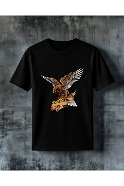 COMVİCHO Eagle Design Printed Oversize T-Shirt