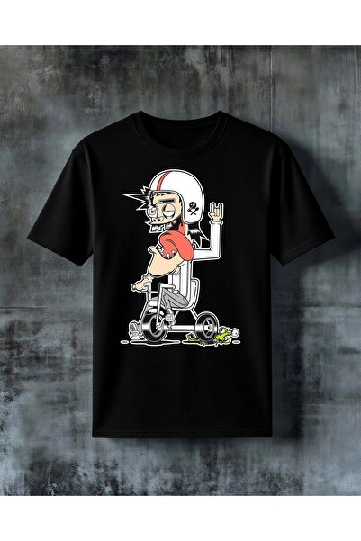 COMVİCHO تي شيرت كبير الحجم مطبوع عليه punk bike
