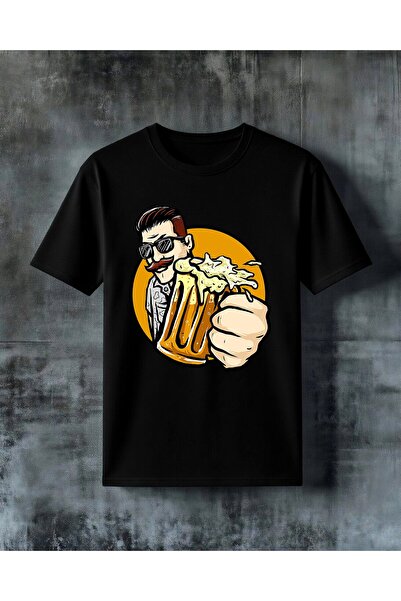 COMVİCHO Beer Man Printed Oversize T-Shirt