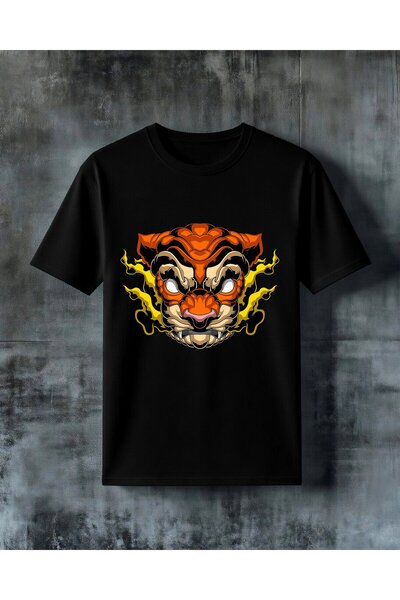 COMVİCHO Orange Lion Energy Printed Oversize T-Shirt