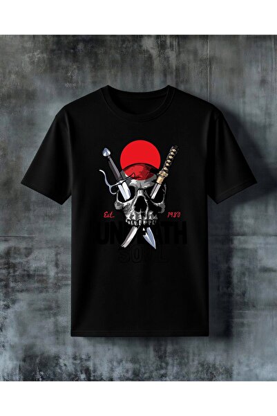 undeath soul kuru kafa Baskılı Oversize Tişört