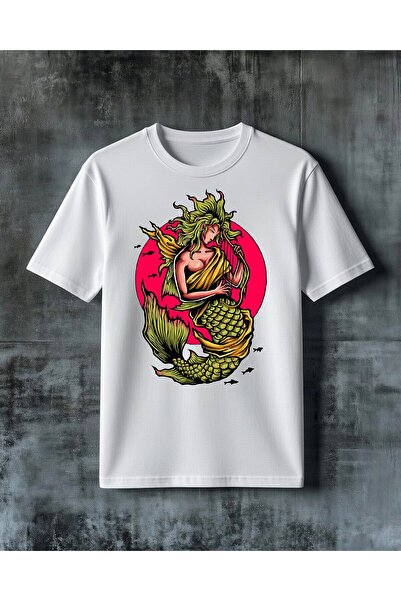 COMVİCHO Siren Sea Queen Printed Oversize T-Shirt