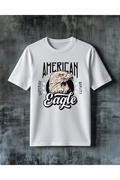 COMVİCHO American Eagle Eagle Print Printed Oversize T-Shirt