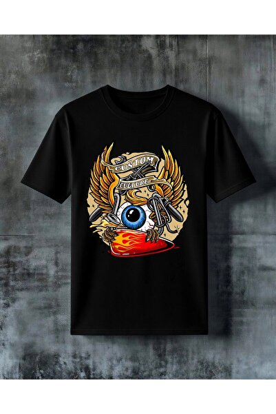 COMVİCHO Custom Culture Goz Kanat Printed Oversize T-Shirt