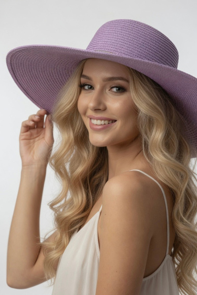 Mollycrush Γυναικείο δώρο Καλοκαιρινό καπέλο λιλά Fedora |   Μοντέλο Κατάλληλ...