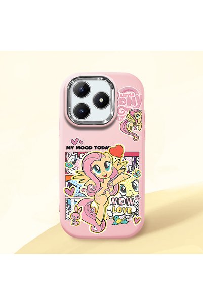 ucuc Realme Note 60/60X Compatible Shock-Absorbing Camera Protected Pink Sili...