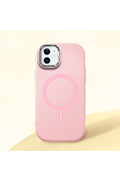 SLIMFELT iPhone 12 Mini Uyumlu Yüksek Kalite Sade Düz Renk Daire Desenli Kılıf