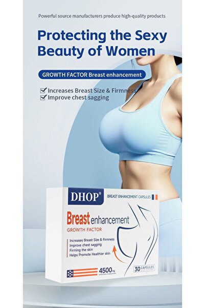 DHOP Breast Enhancement Capsules, 4500mg, Natural Growth Factor Formula for S...