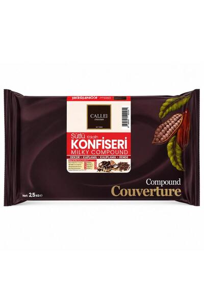 Callei Chocolate Sütlü Konfiseri Kokolin Blok 2,5 KG – Pasta, Tatlı ve Çikola...