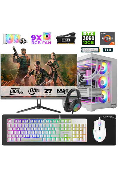 XASER Star X440 Ryzen 7 7800X3D 32GB Ram 1TB M.2 NVMe SSD 12GB RTX3060 27" 30...