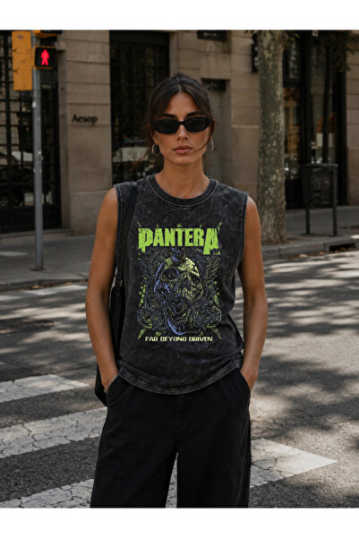 FREAK T-SHIRT Tricou Pantera Groove Metal Vintage cu mânecă zero, supradimens...