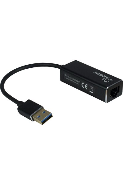 Inter-Tech Adapter USB3.0 > RJ45 Gigabit Lan 1000 MBit/s Black