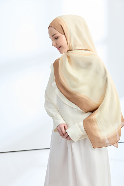 ARMANDA Soft Blush Floş Viscosse Shawl - Beige - Camel