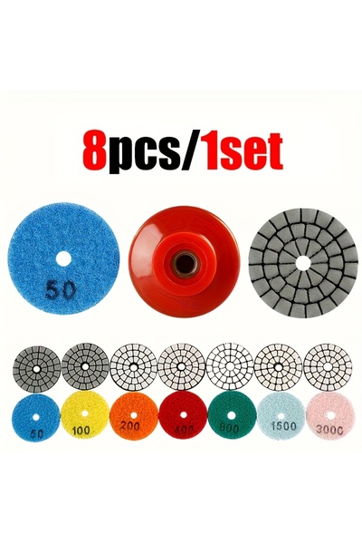 Choice 1set 7pcs 2-Inch Diamond Polishing Pads with M14 Adapter - Professiona...