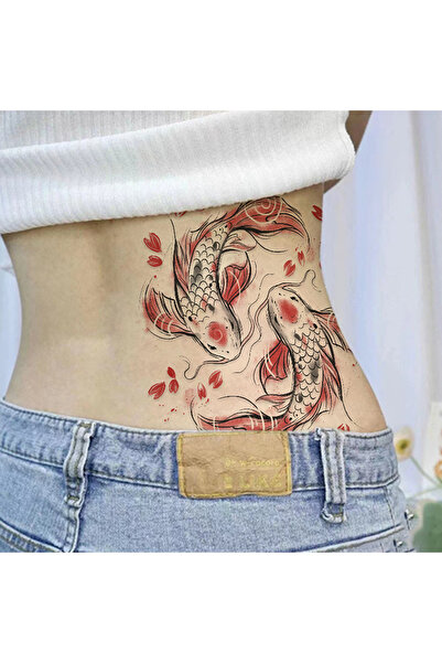 Choice ملصق وشم مؤقت مقاوم للماء على شكل سمكة الكوي، قطعة واحدة، طراز BB-A042