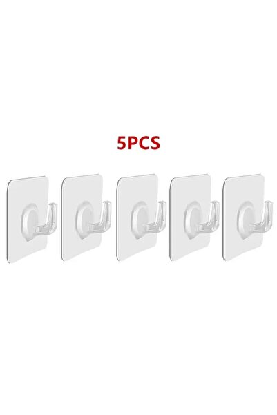 Choice4 5pcs 5-100Pcs Self-Adhesive Hook Transparent Door Wall Hook Child Hea...