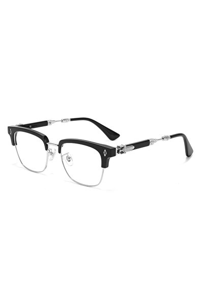 Choice1 Black Silver Trendy Oversized TR Frame Glasses for Men, Blue Light Bl...