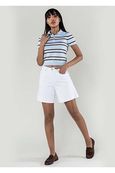 Nina Carter White high-waisted shorts P621-10C M7
