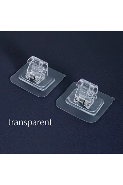 Choice26 6pcs transparent No Drill Curtain Rod Hooks Horizontal Bar Door Curt...