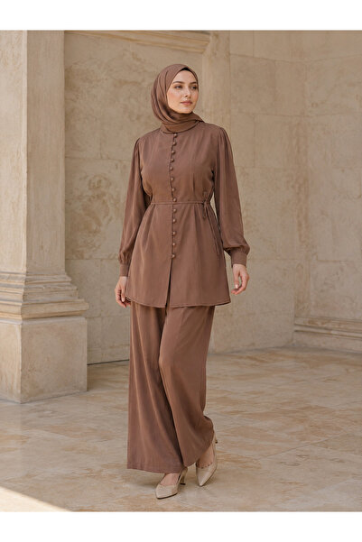 Lunsera Store بدلة مع بنطلون - لون بني