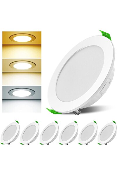 Dotail Set de 6 spoturi LED încastrate Asstikoo, reglabile, 7W, Ø11 cm, 3000K...