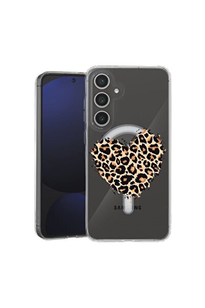 bestcase Калъф за Samsung Galaxy A36 с дизайн Леопардово сърце, MagSafe TPU п...