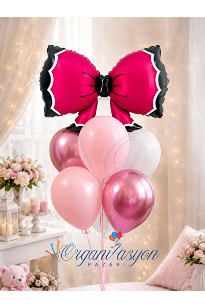 Organizasyon Pazarı Red Bowtie Bow Balloon Set |   Foil Ribbon |   Birthday P...