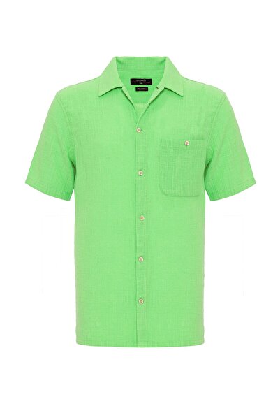 S13 Store Apaş Yaka Regular Fit Kısa Kollu Erkek Gömlek