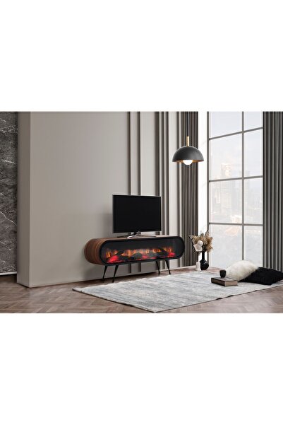EVRENDEN SENA TV ÜNİTESİ ŞÖMİNELİ AHŞAP 160 CM