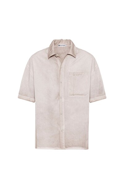 S13 Store Yıkamalı Kısa Kollu Oversize Gömlek