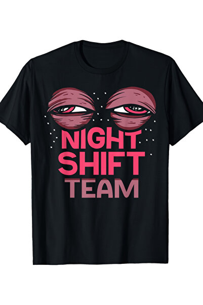 Chic Bloom تي شيرت رجالي بطبعة "Night Shift Team"