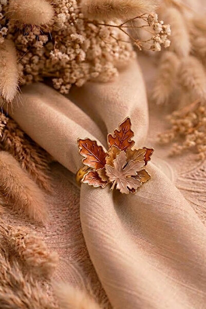 Kitchen Life 12-Piece Leaf Metal Gold Napkin Ring-Napkin Ring Napkin Holder
