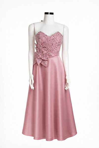 DANIELITE COUTURE Rochie midi roz pudrat