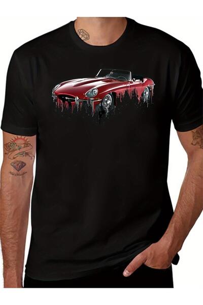bolivia's Men's Soft Crewneck Short-Sleeve T-Shirt with JAGUAR E-Type Liquid ...
