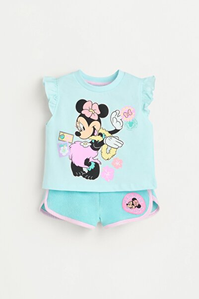 LEFTIES Minnie Mouse ©Disney fırfırlı t-shirt ve şort takımı